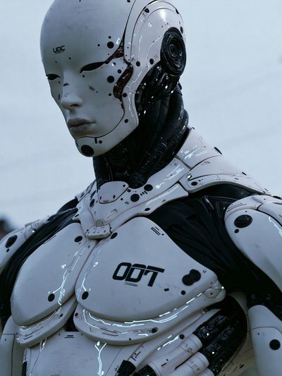 Cybernetic Android Portrait Print. poster print