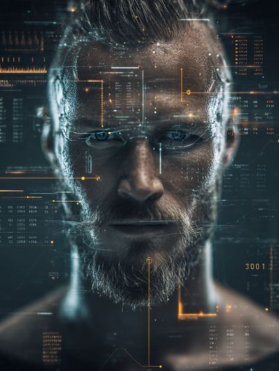 Cybernetic Man Portrait Print. poster print