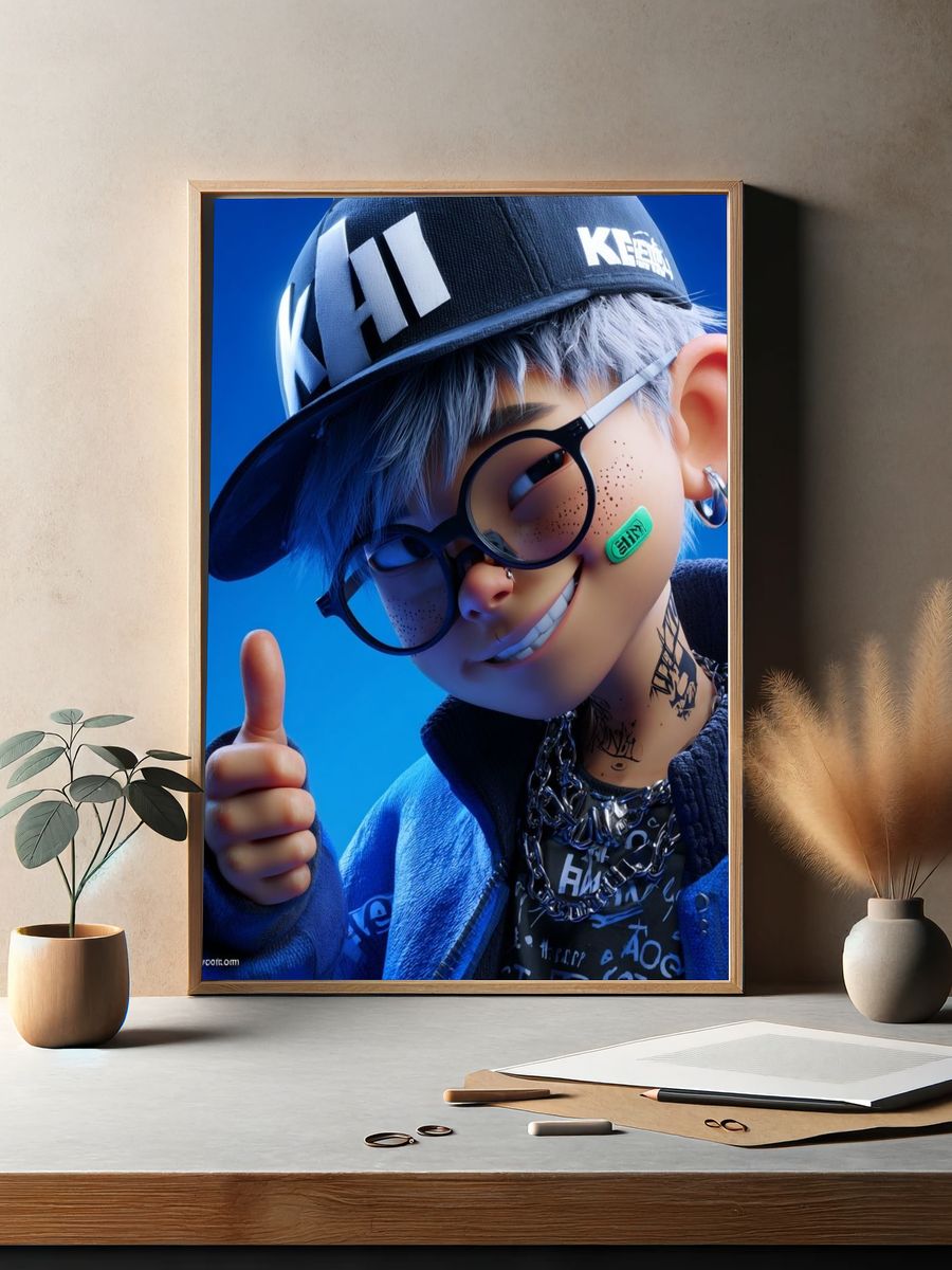 Stylized Streetwear Character Poster. — room view 2