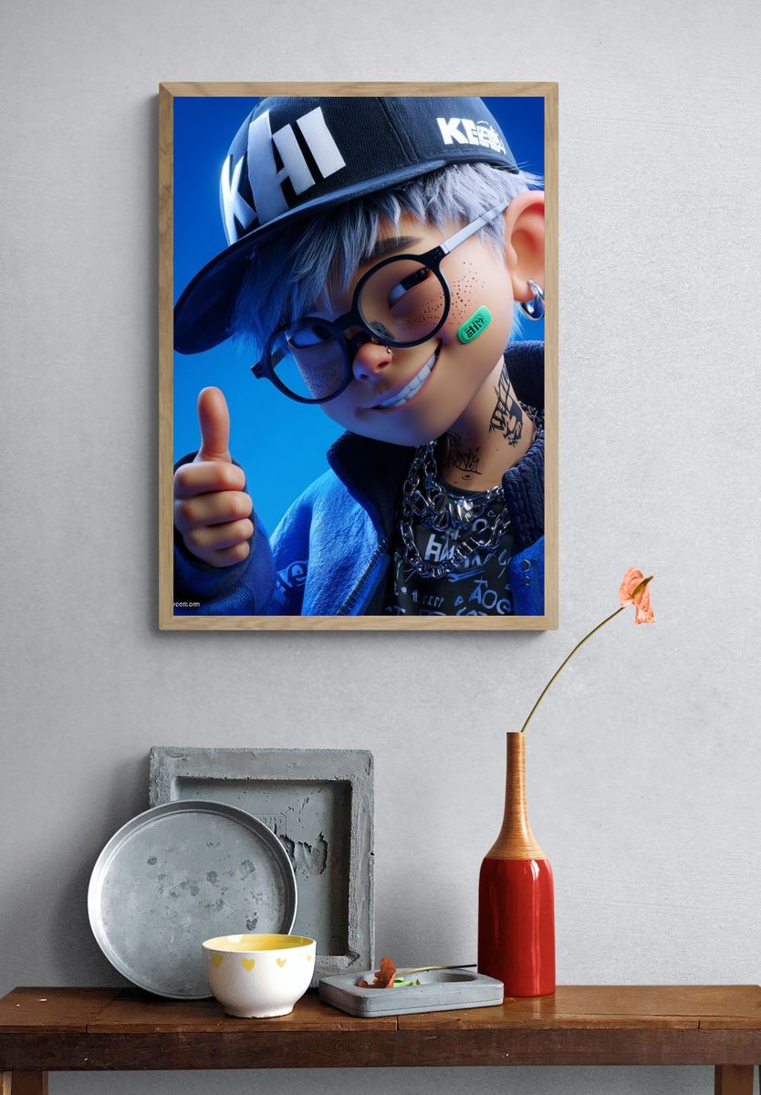 Stylized Streetwear Character Poster. — room view 3