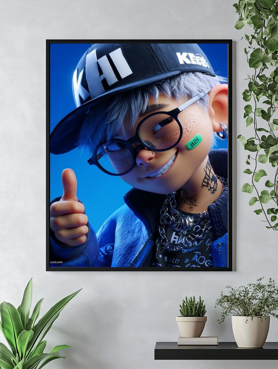 Stylized Streetwear Character Poster. — room view 4
