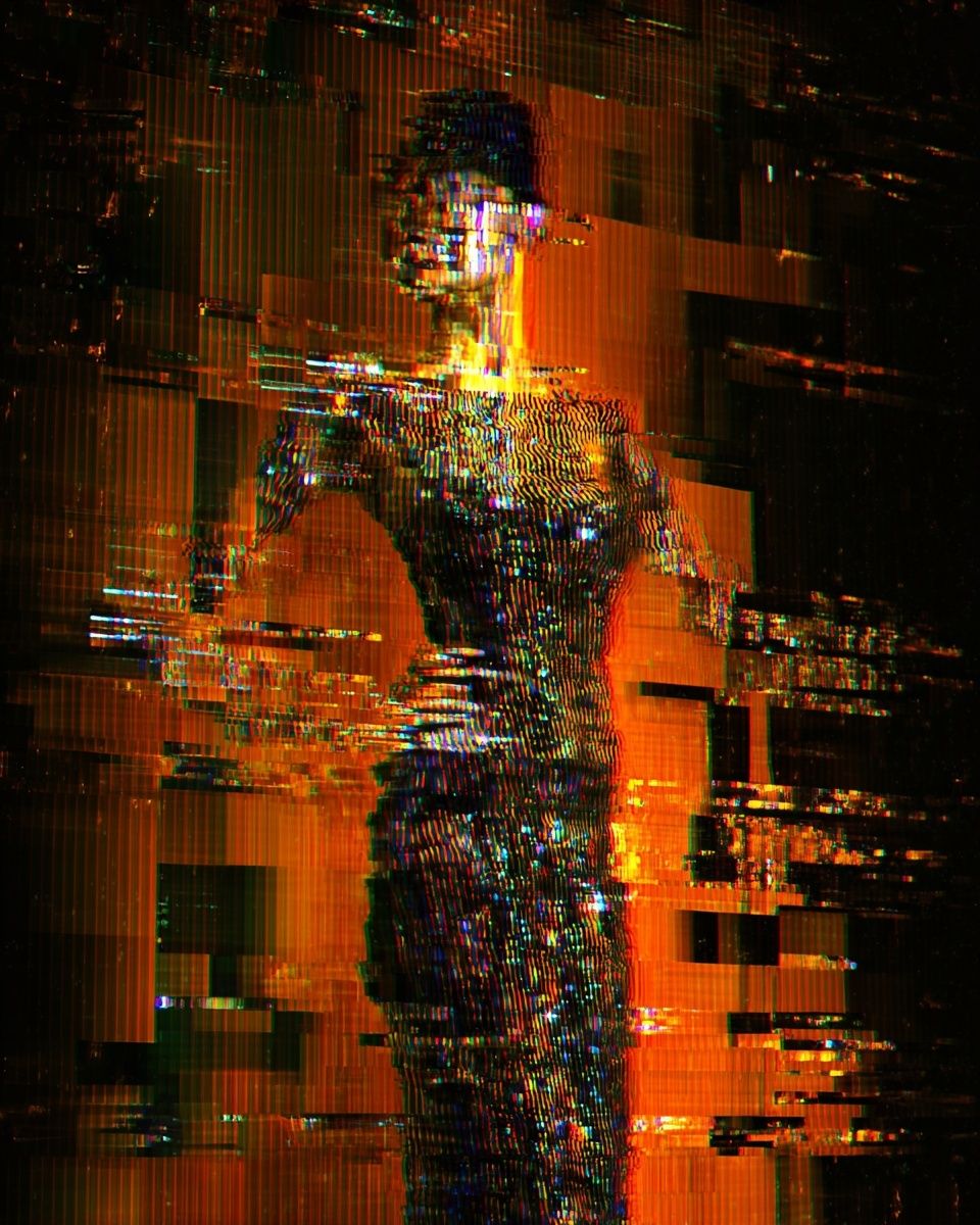 Glitch Femme Portrait Print. poster detail
