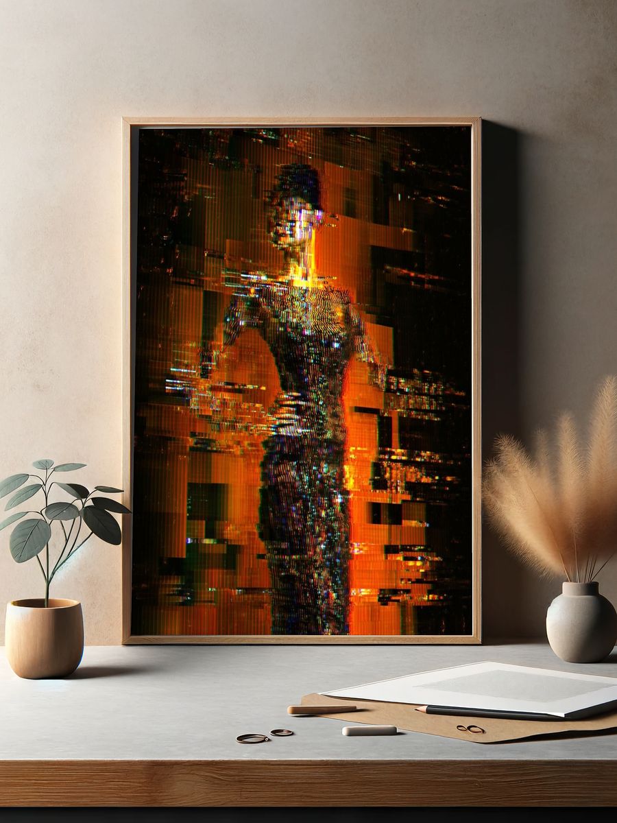 Glitch Femme Portrait Print. — room view 2