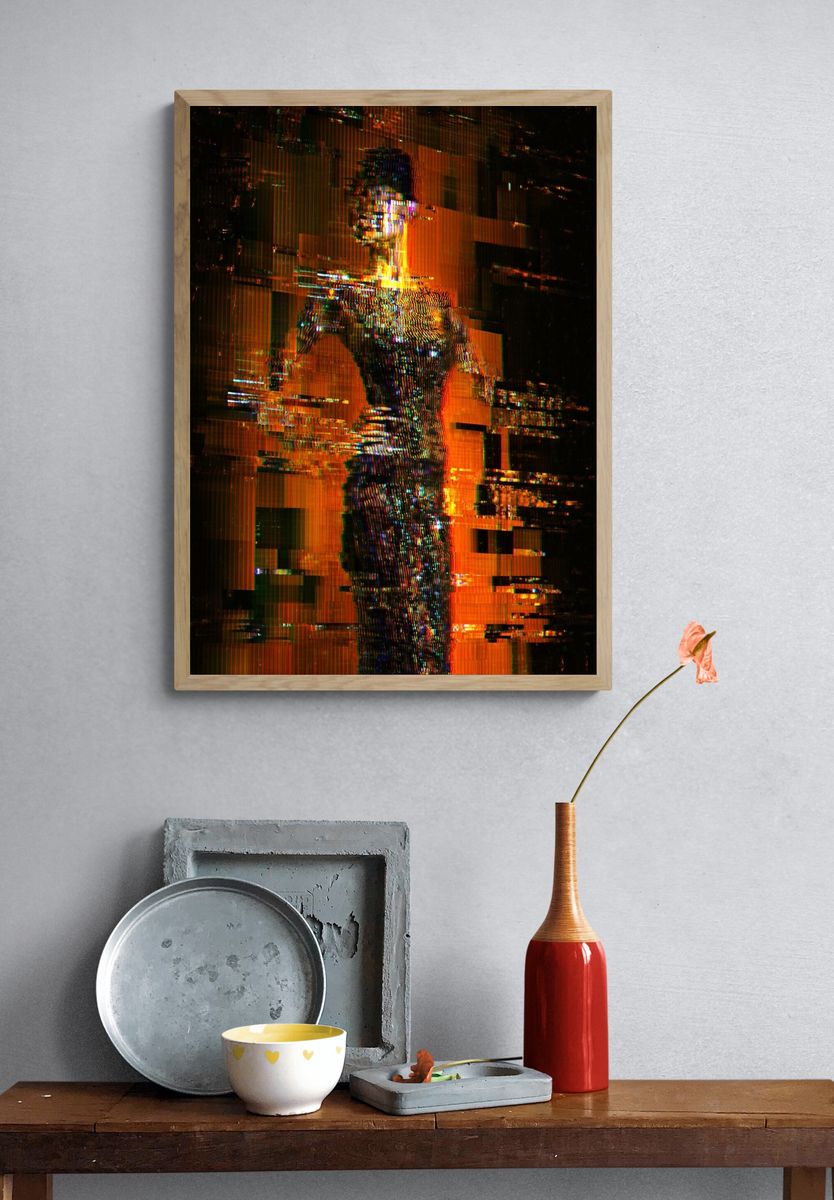 Glitch Femme Portrait Print. — room view 3