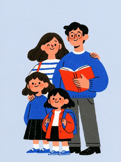 Happy Family Illustration Poster. poster