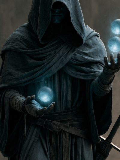 Mystic Hooded Sorcerer Fantasy Print. poster print
