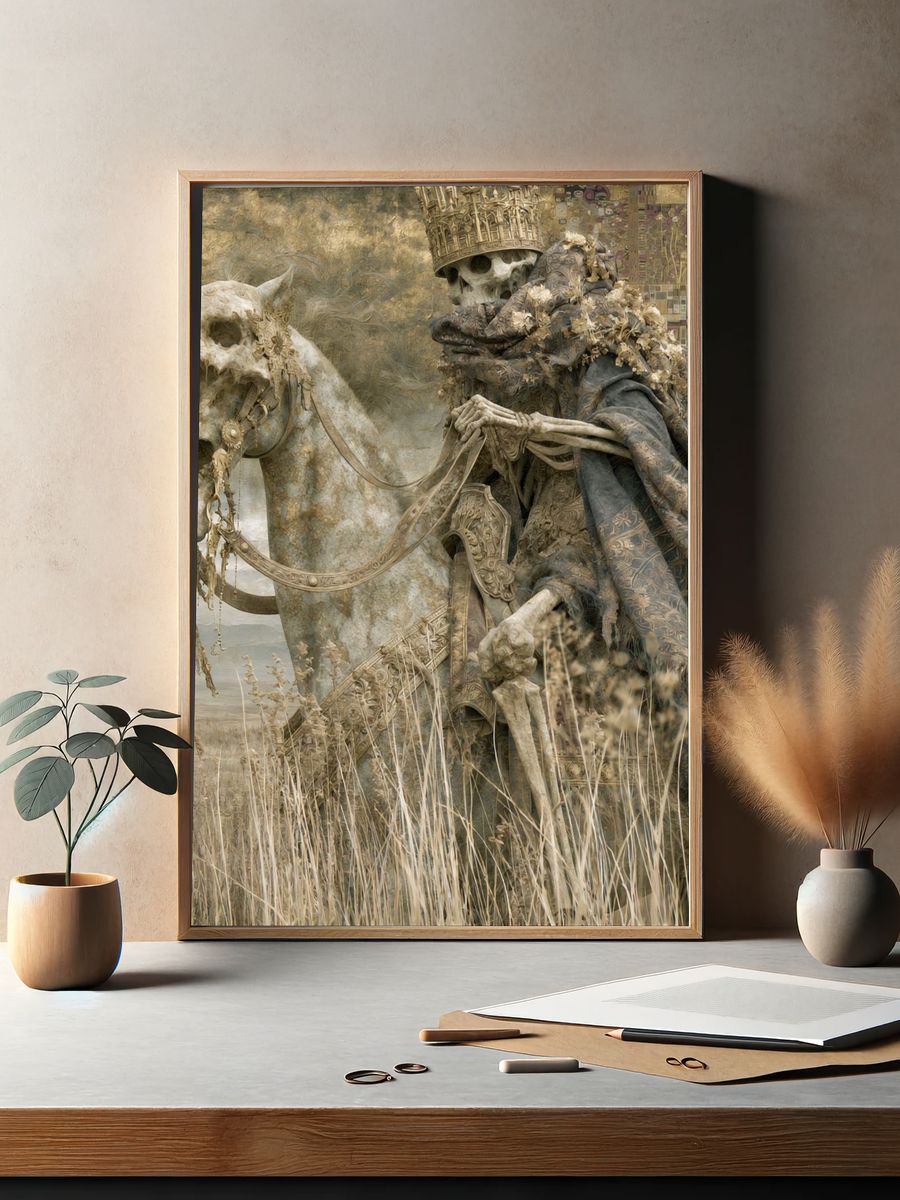Skeleton Rider Surrealism Print. — room view 2