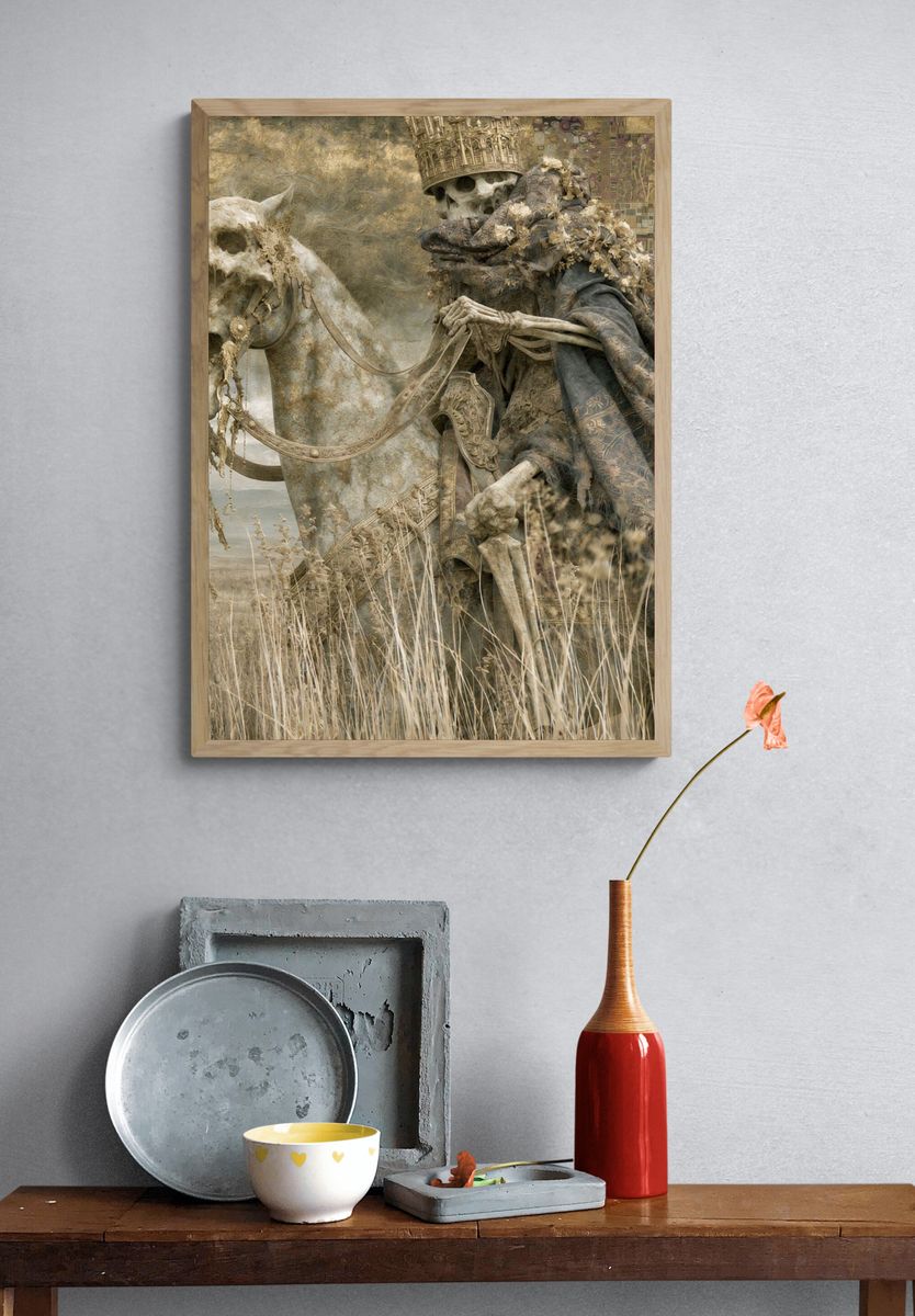 Skeleton Rider Surrealism Print. — room view 3