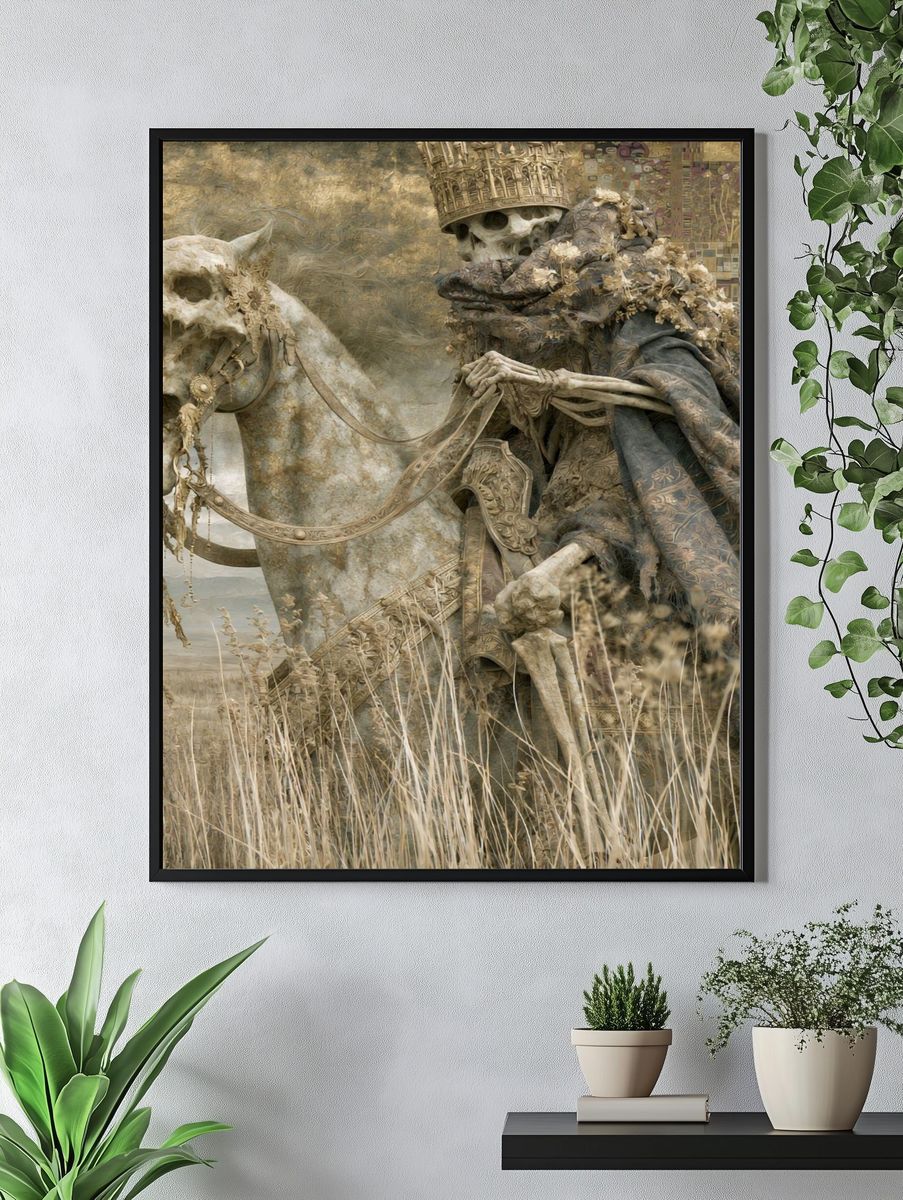 Skeleton Rider Surrealism Print. — room view 4