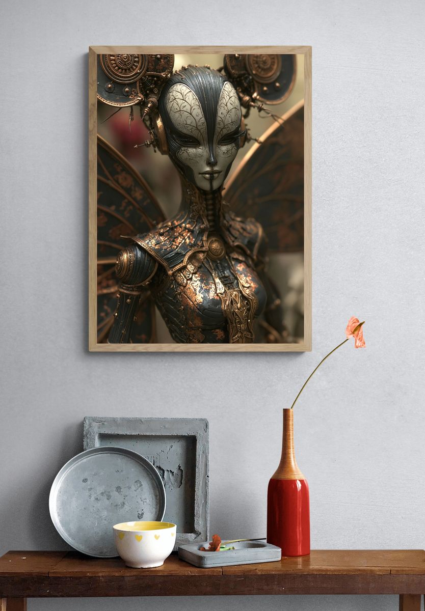 Steampunk Automaton Portrait Poster. — room view 3