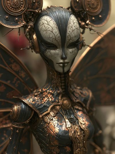 Steampunk Automaton Portrait Poster. poster print
