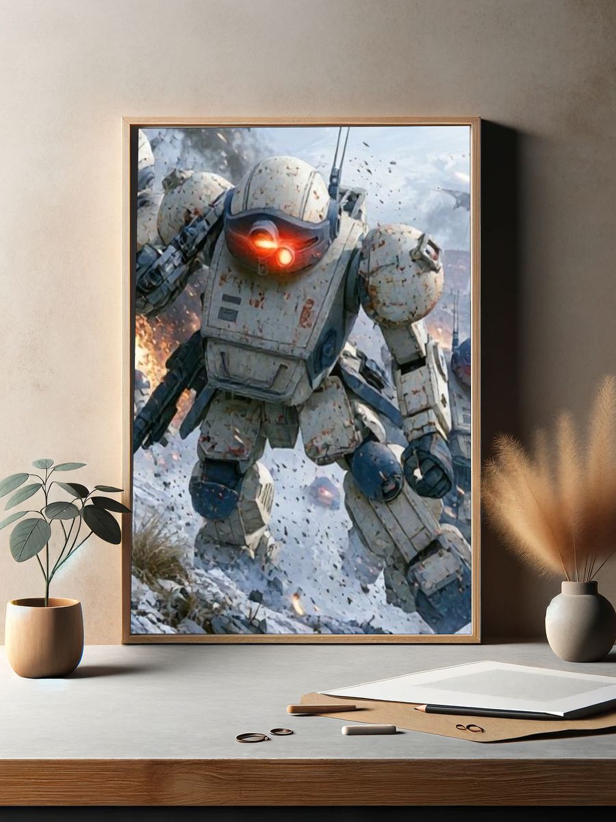 Mech Battle Sci-Fi Poster. — room view 2
