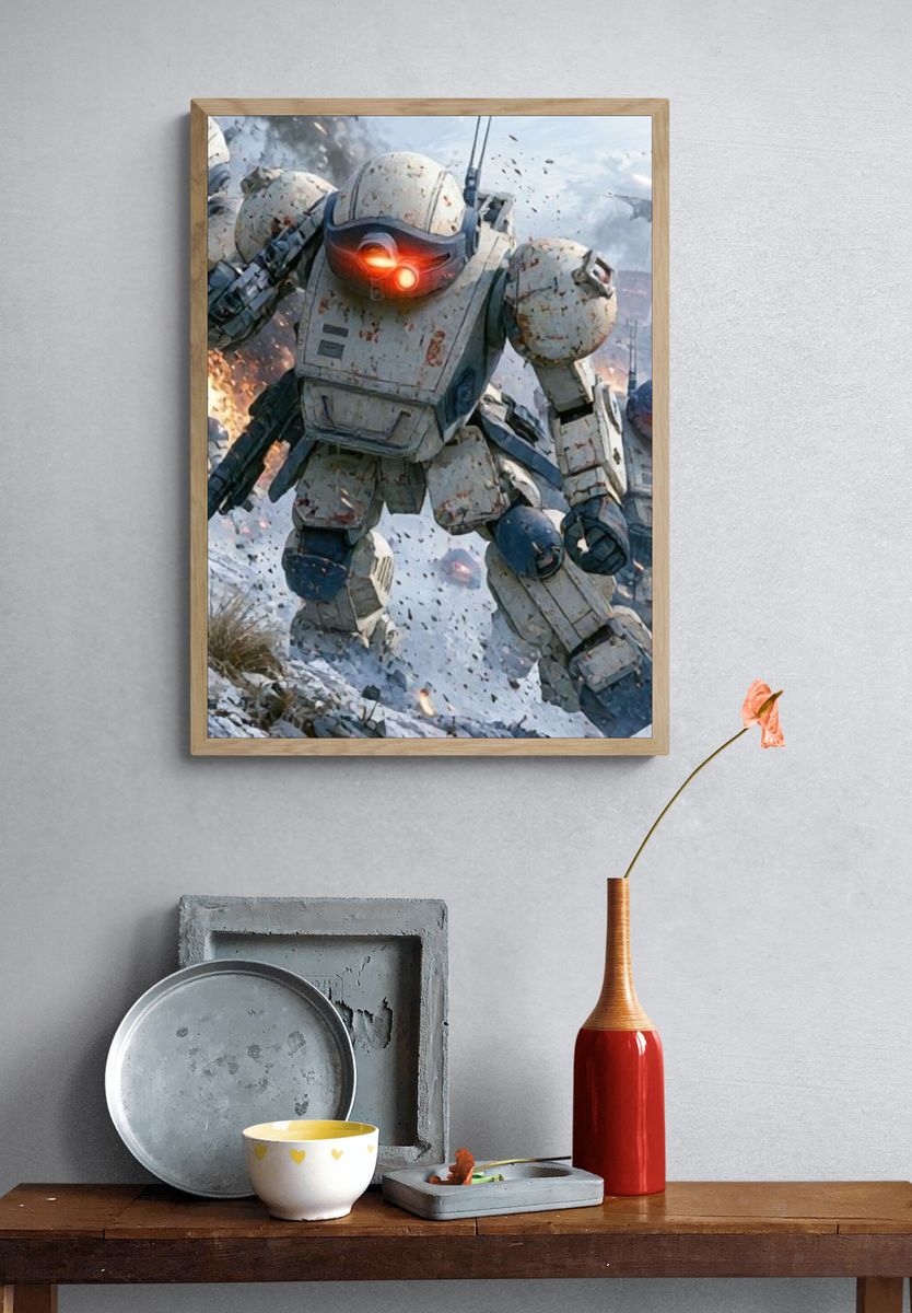 Mech Battle Sci-Fi Poster. — room view 3