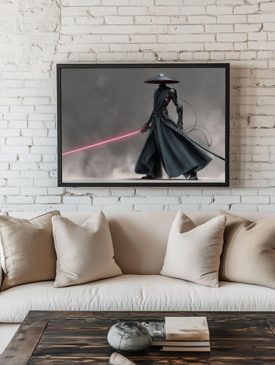 Cyber Samurai Warrior Print. — room view 1