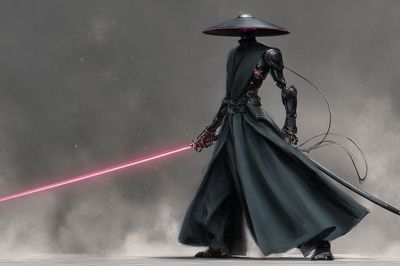 Cyber Samurai Warrior Print. poster print