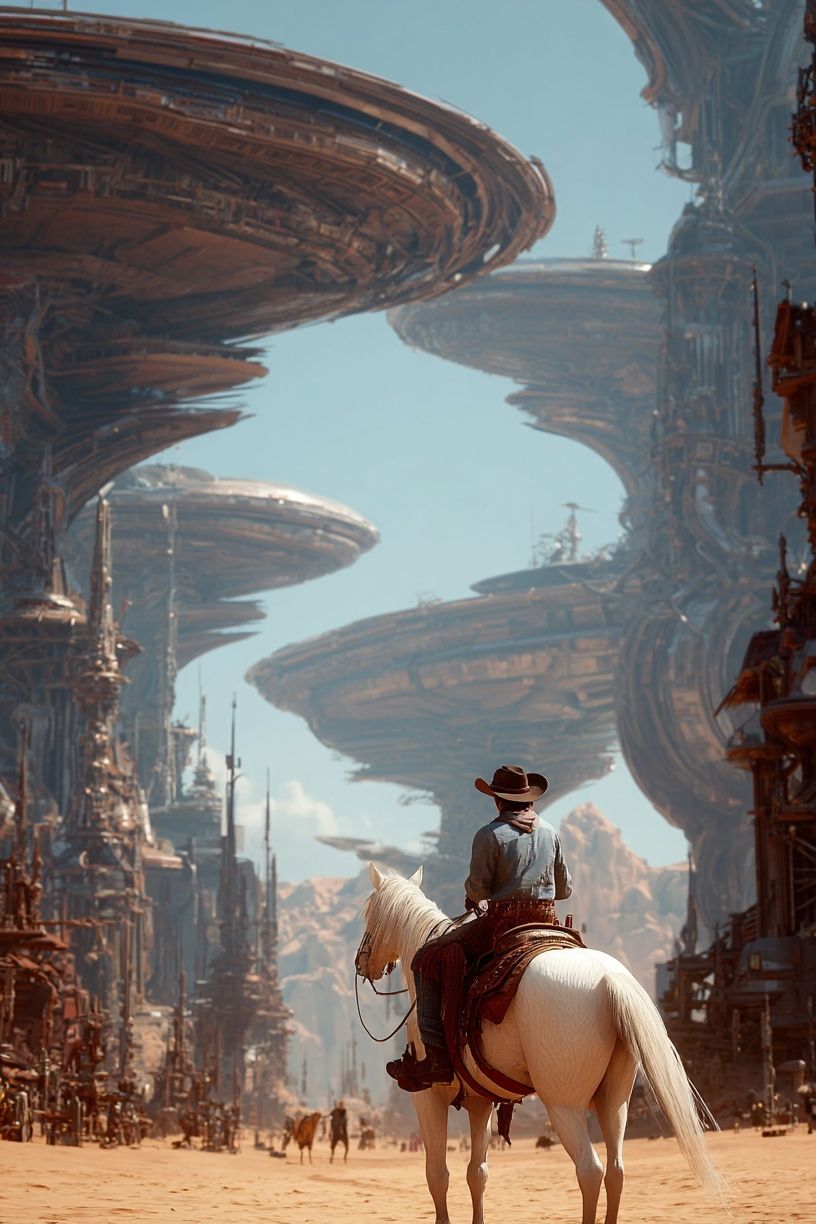 Desert Cowboy Sci-Fi Poster. poster detail