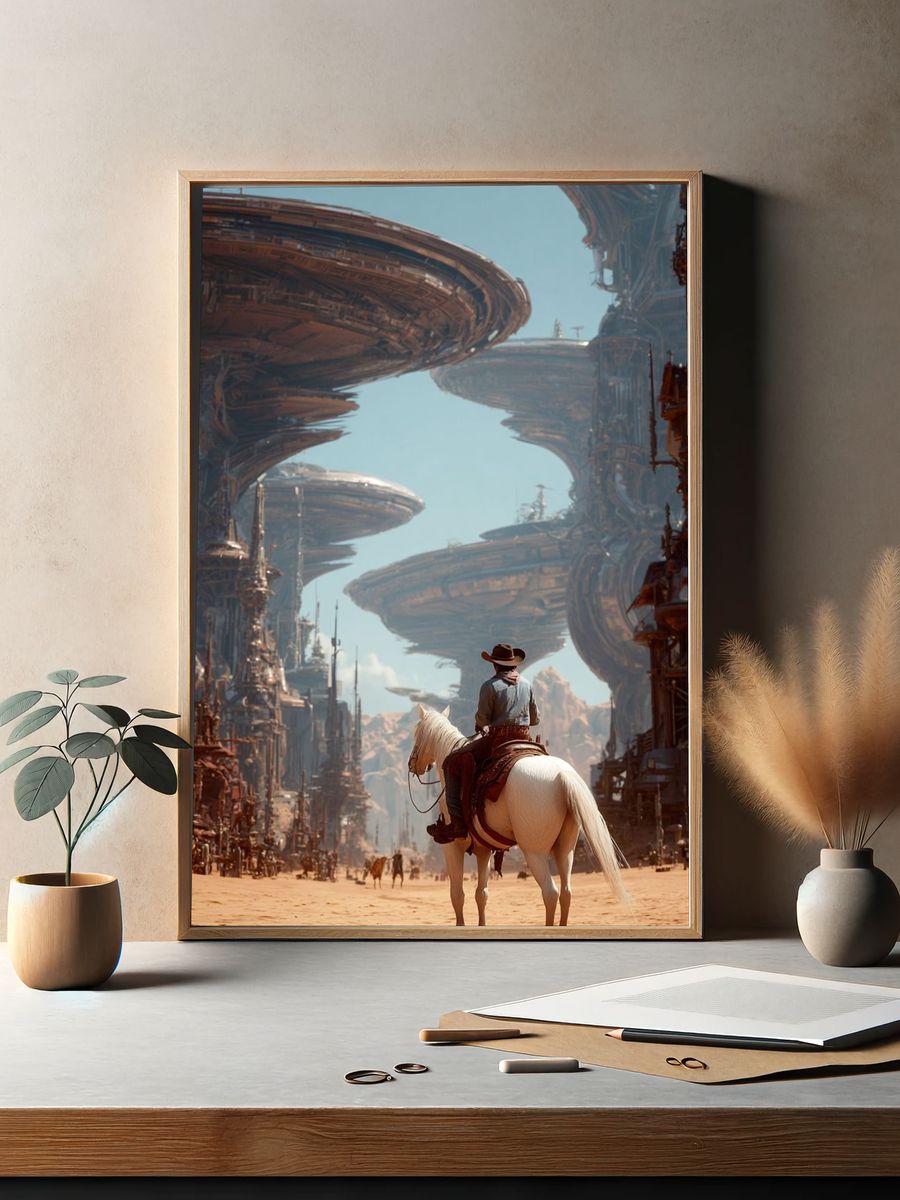 Desert Cowboy Sci-Fi Poster. — room view 2