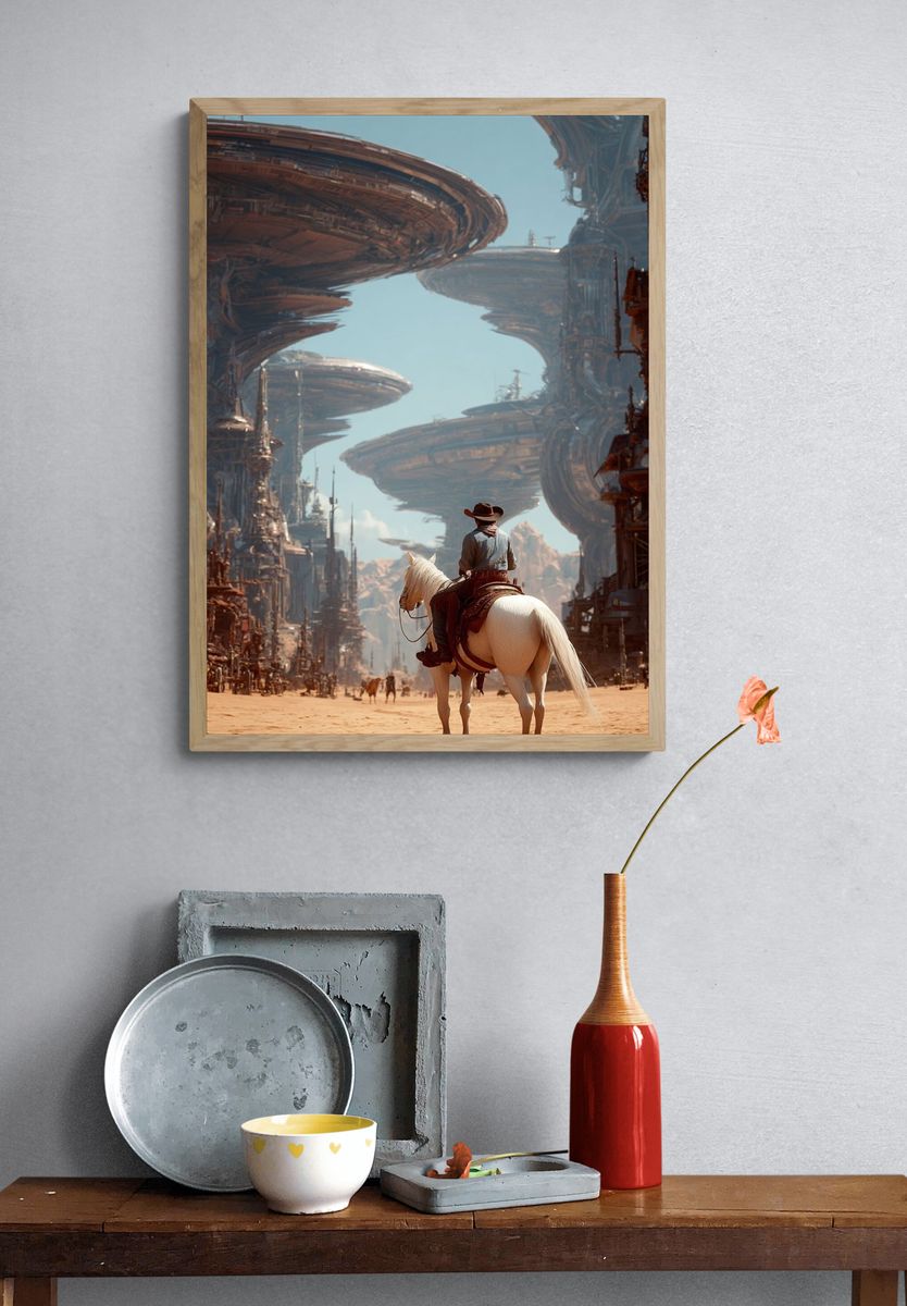 Desert Cowboy Sci-Fi Poster. — room view 3