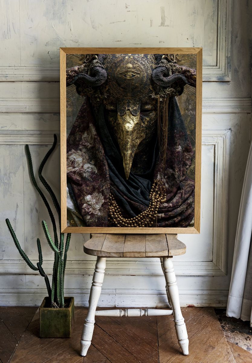 Anubis Mask Surrealism Print. — room view 1