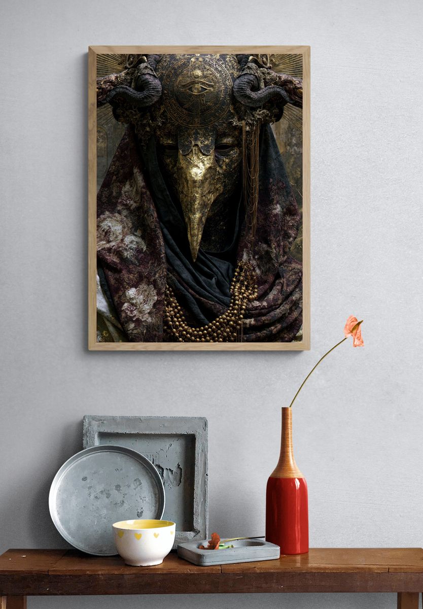 Anubis Mask Surrealism Print. — room view 3
