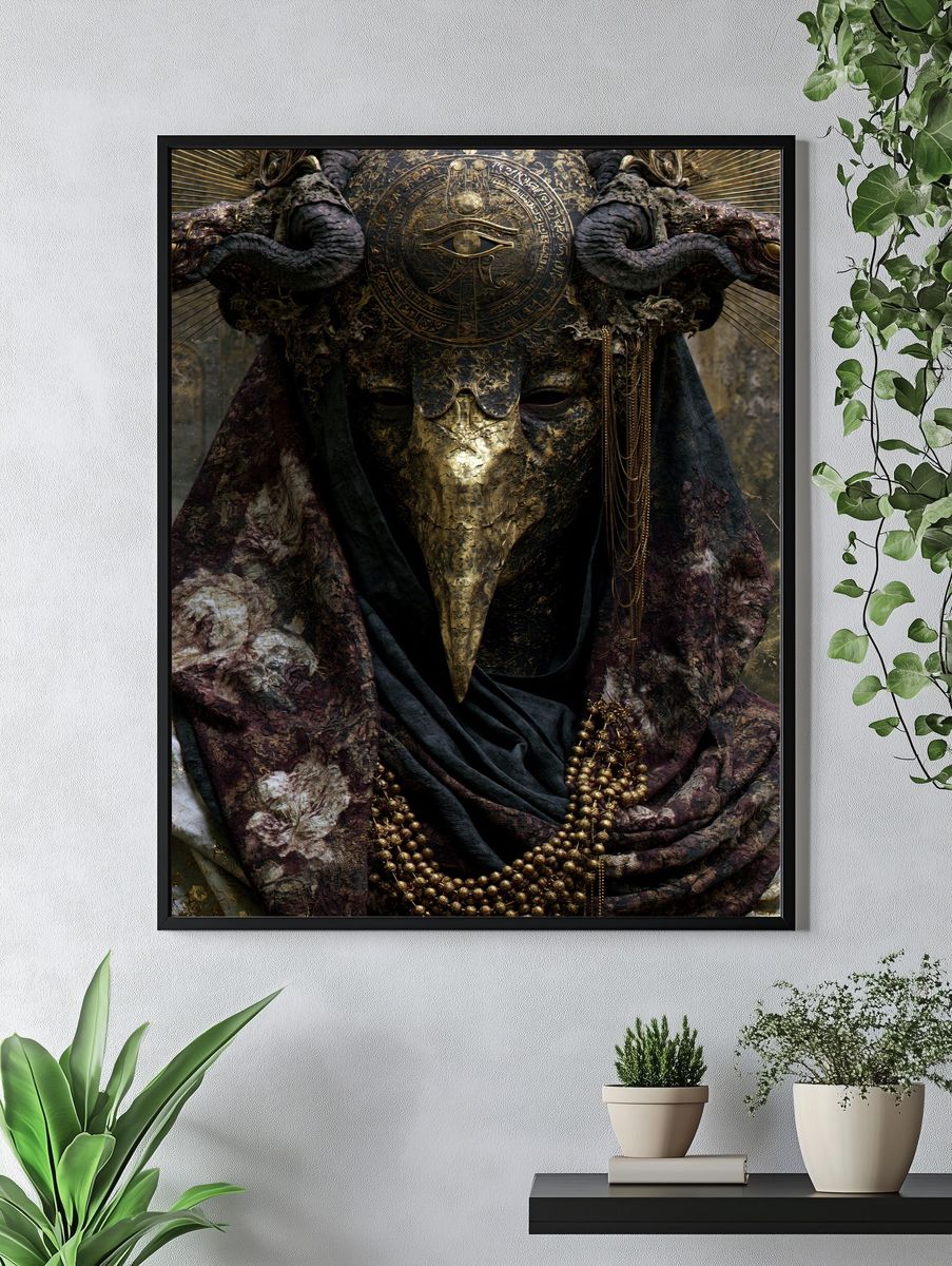 Anubis Mask Surrealism Print. — room view 4