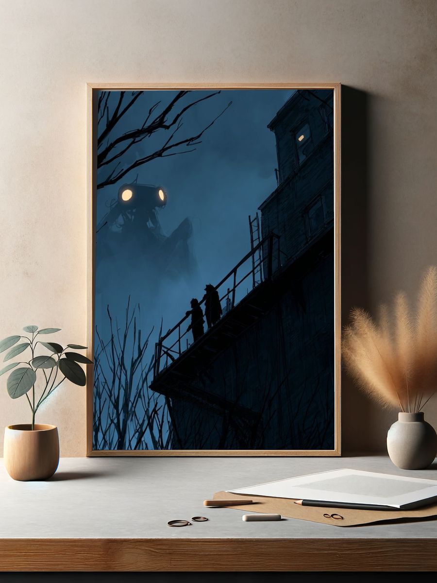 Foggy Giant Encounter Illustration Print. — room view 2