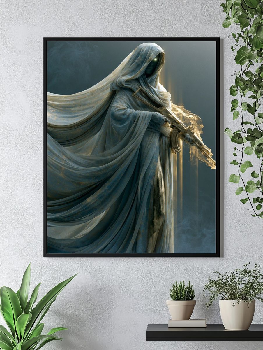 Veiled Sentinel Digital Art Print. — room view 4