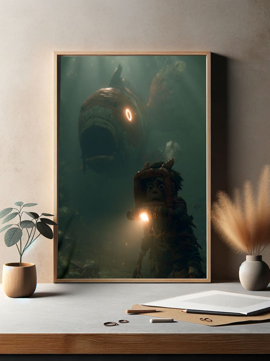 Underwater Monster Encounter Print. — room view 2