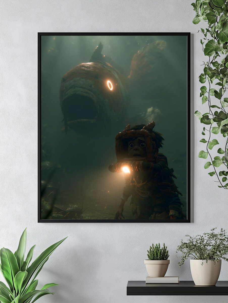 Underwater Monster Encounter Print. — room view 4