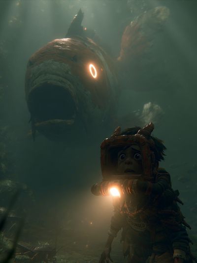 Underwater Monster Encounter Print. poster print
