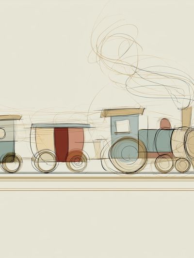 Abstract Steam Train Illustration Poster. poster print