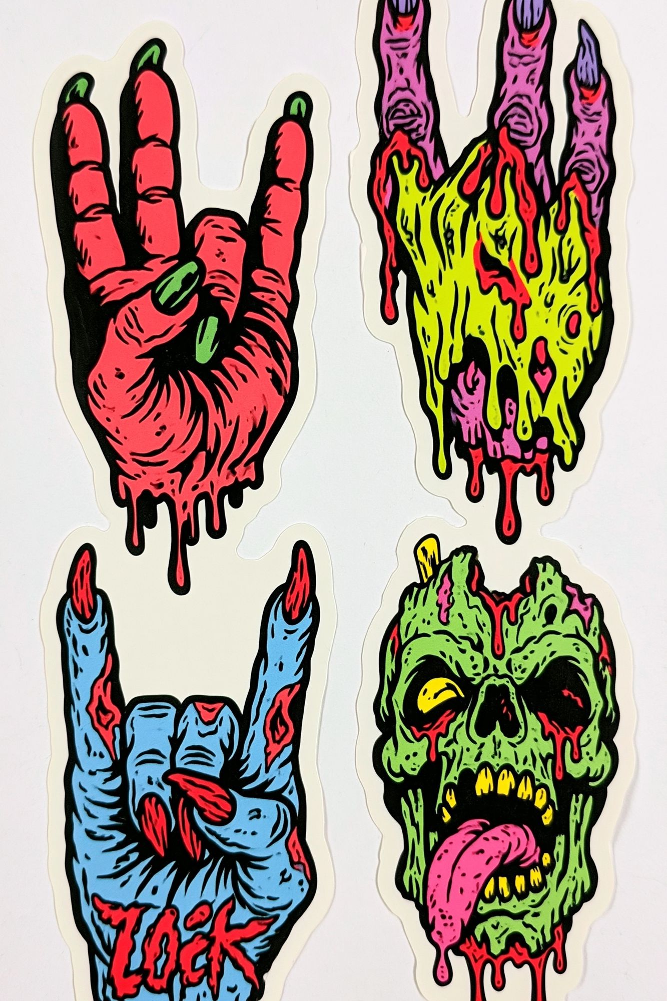 Neon Horror Hand Signs Poster. poster detail