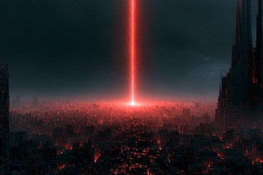 Neon Dystopian Cityscape Poster. poster detail