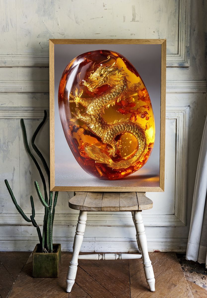 Golden Dragon Amber Poster. — room view 1