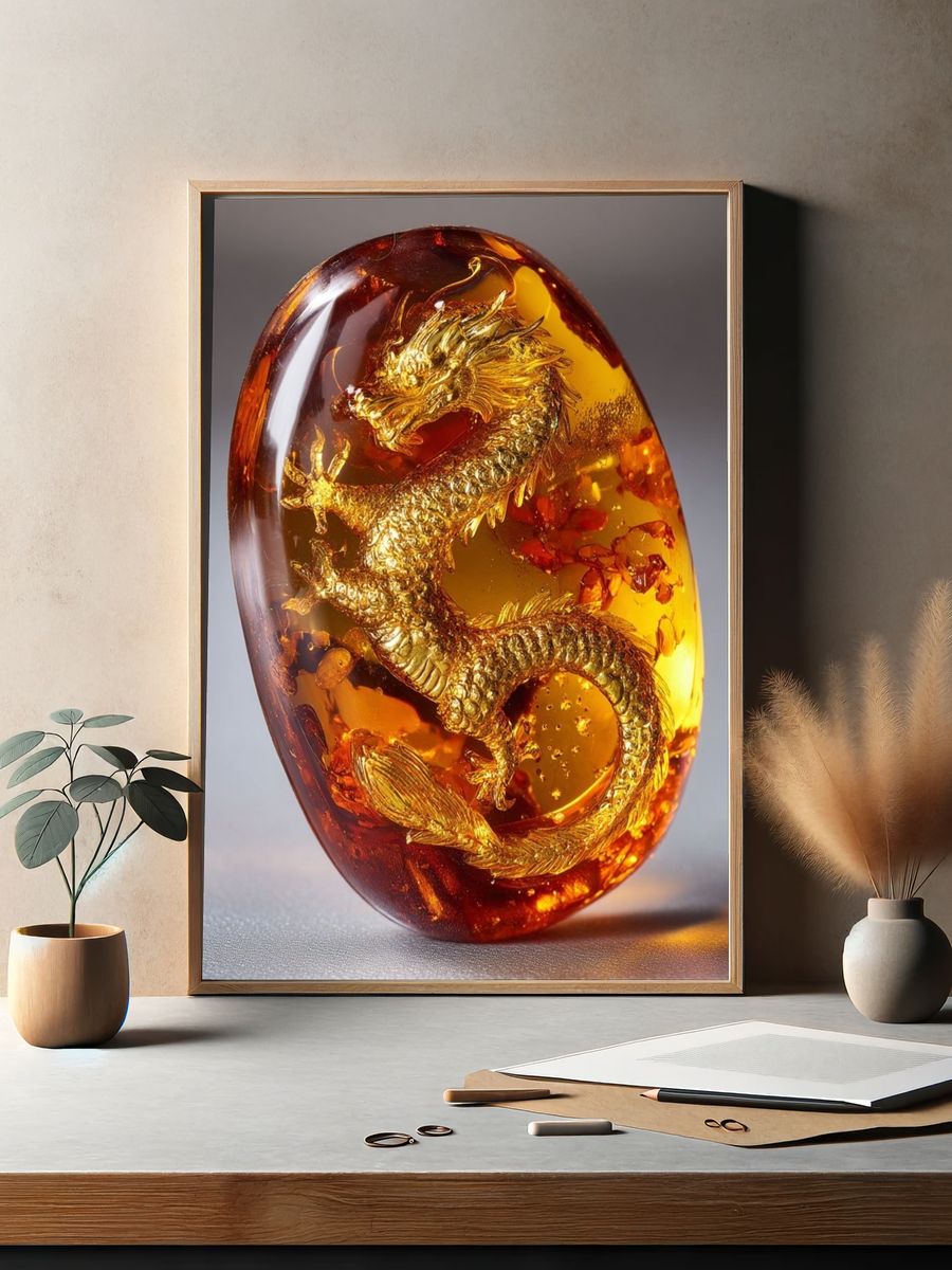 Golden Dragon Amber Poster. — room view 2