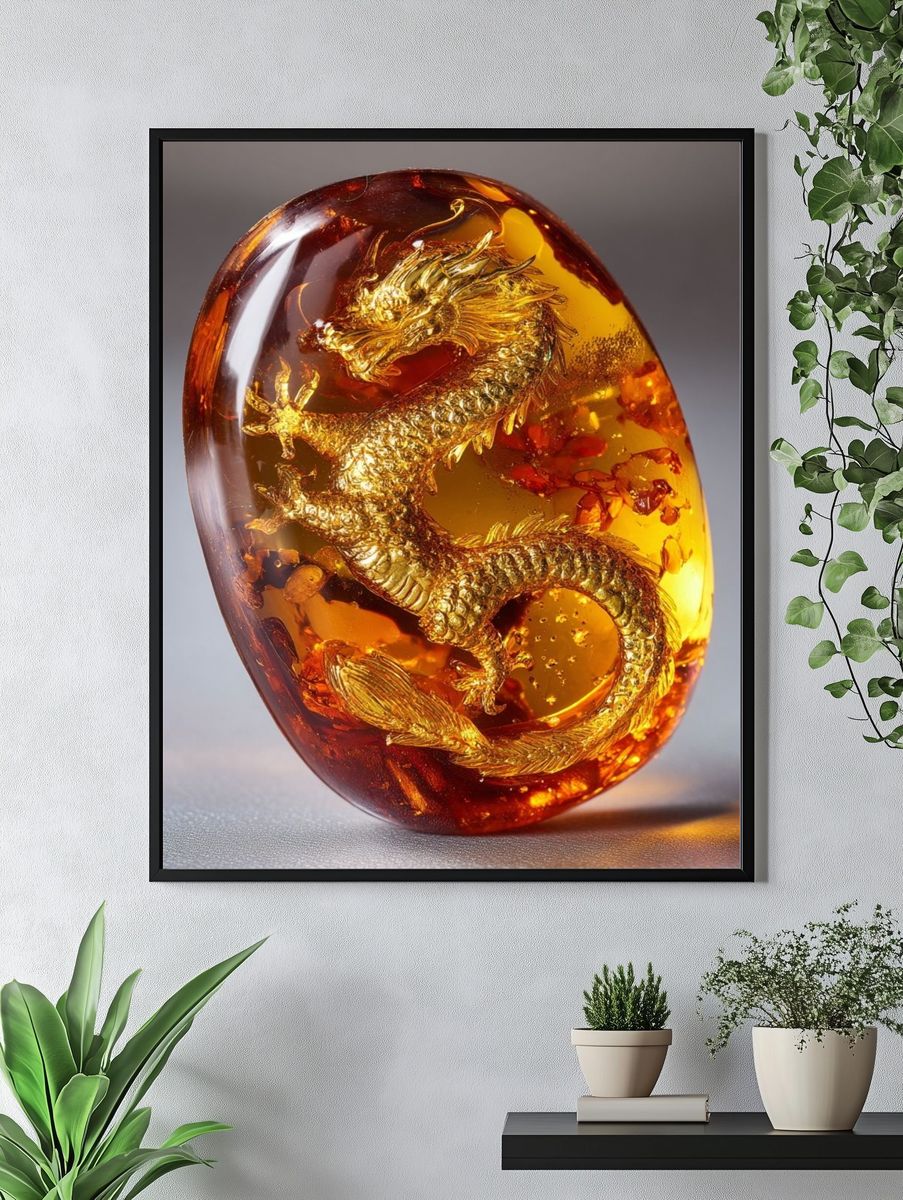 Golden Dragon Amber Poster. — room view 4