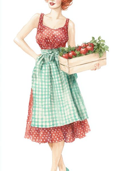 Retro Pin-Up Market Girl Print. poster print