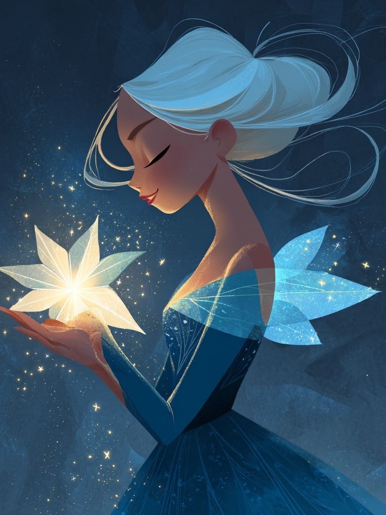 Moonlit Fairy Digital-Art Poster. poster — illustration art
