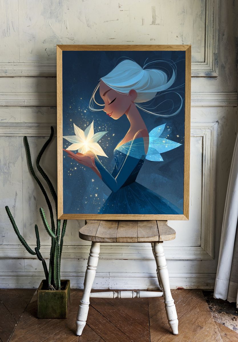 Moonlit Fairy Digital-Art Poster. — room view 1