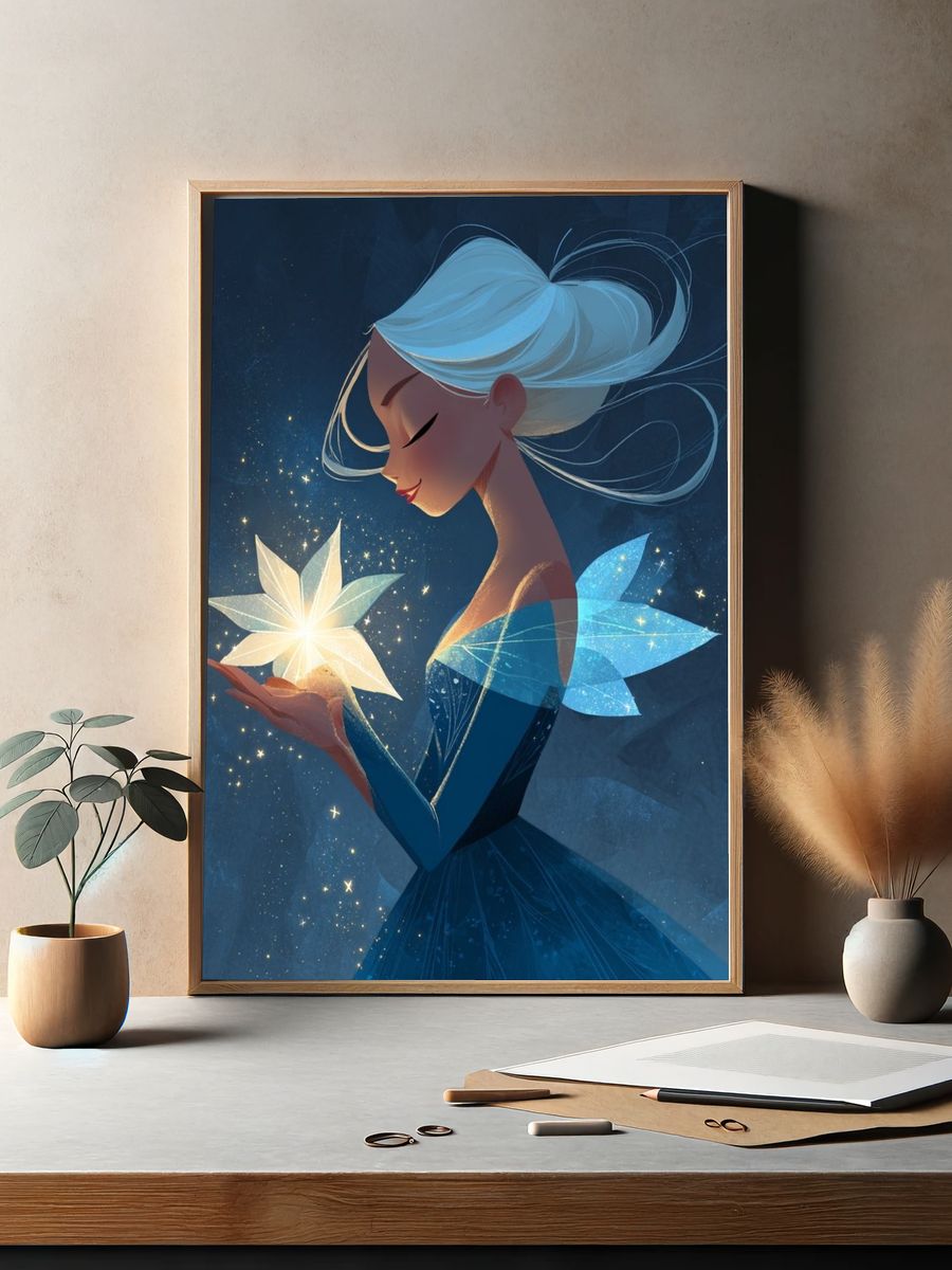 Moonlit Fairy Digital-Art Poster. — room view 2