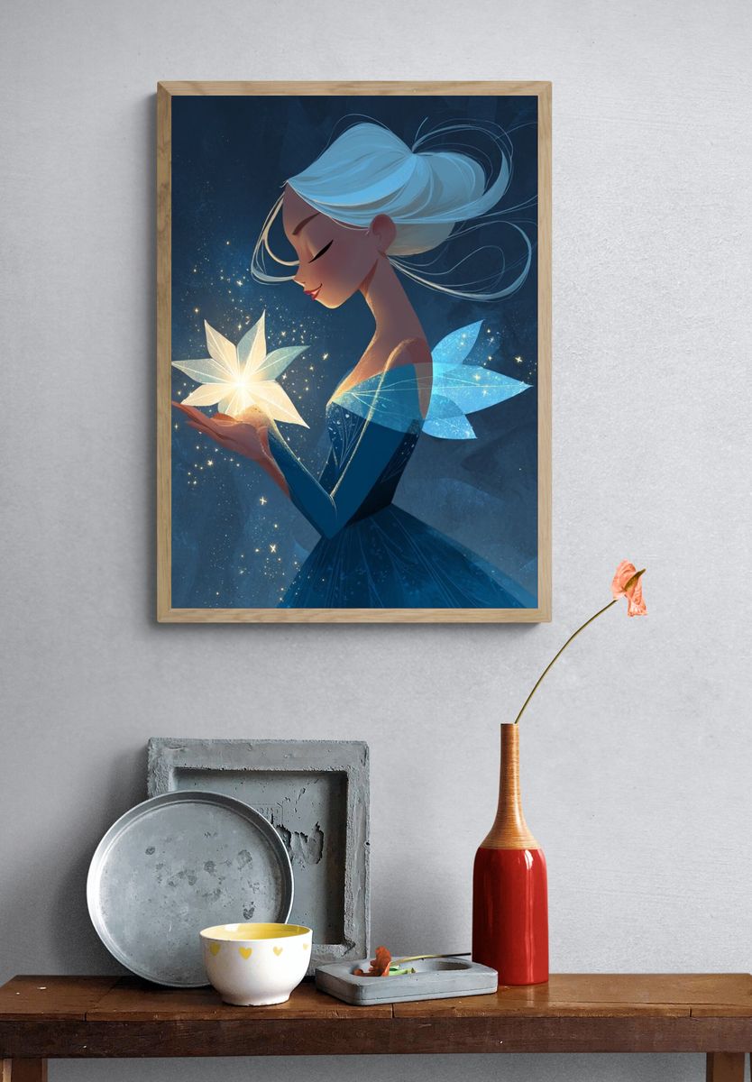 Moonlit Fairy Digital-Art Poster. — room view 3