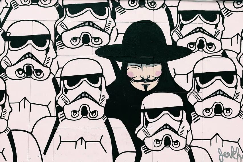 Stormtroopers Vendetta character mural art. poster detail