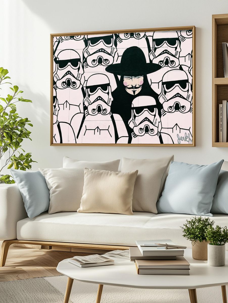 Stormtroopers Vendetta character mural art. — room view 2