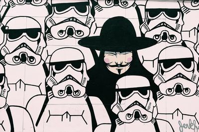 Stormtroopers Vendetta character mural art. poster print