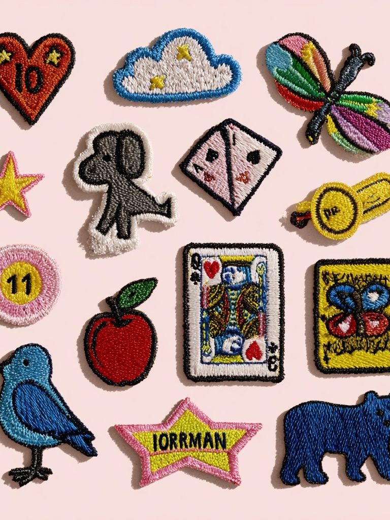 Embroidered Patch Icons Poster. poster — illustration art