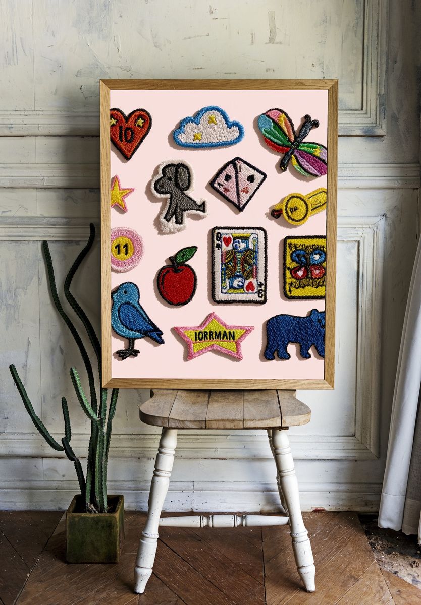 Embroidered Patch Icons Poster. — room view 1