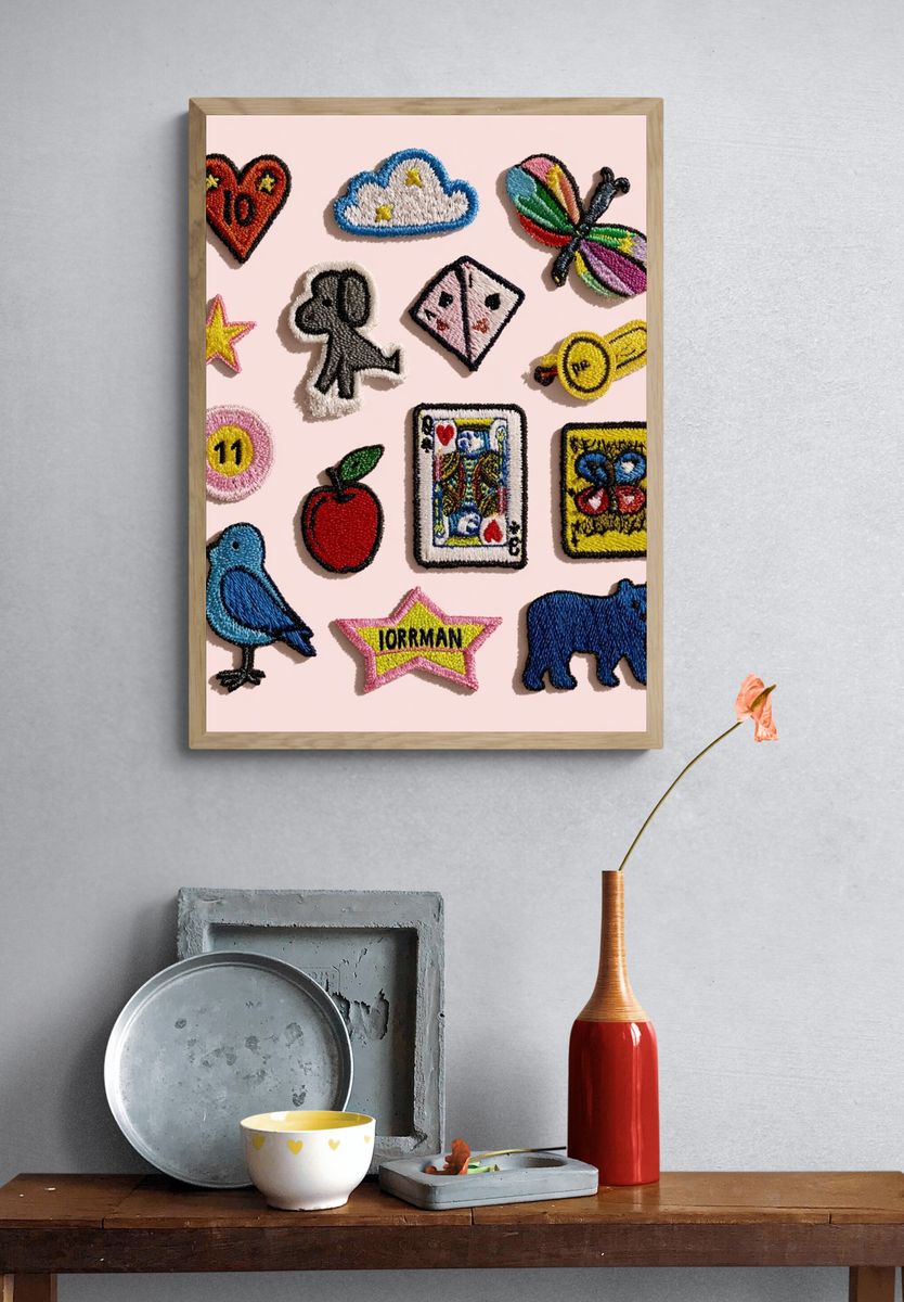 Embroidered Patch Icons Poster. — room view 3