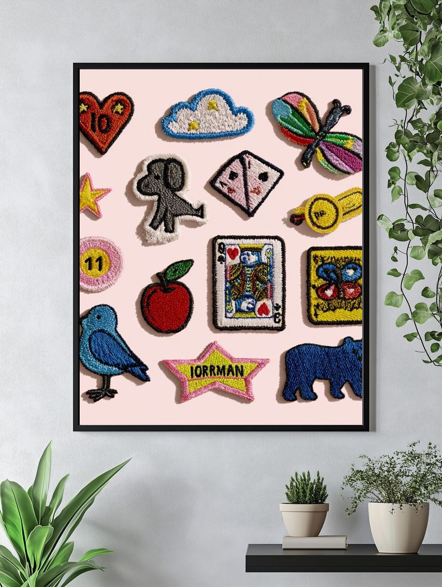 Embroidered Patch Icons Poster. — room view 4