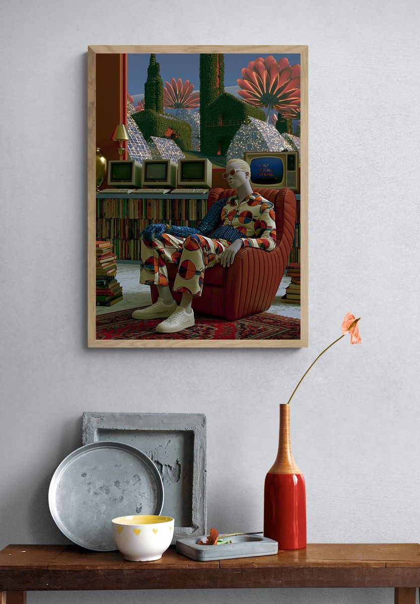 Retro Surreal Clone Room Poster. — room view 3