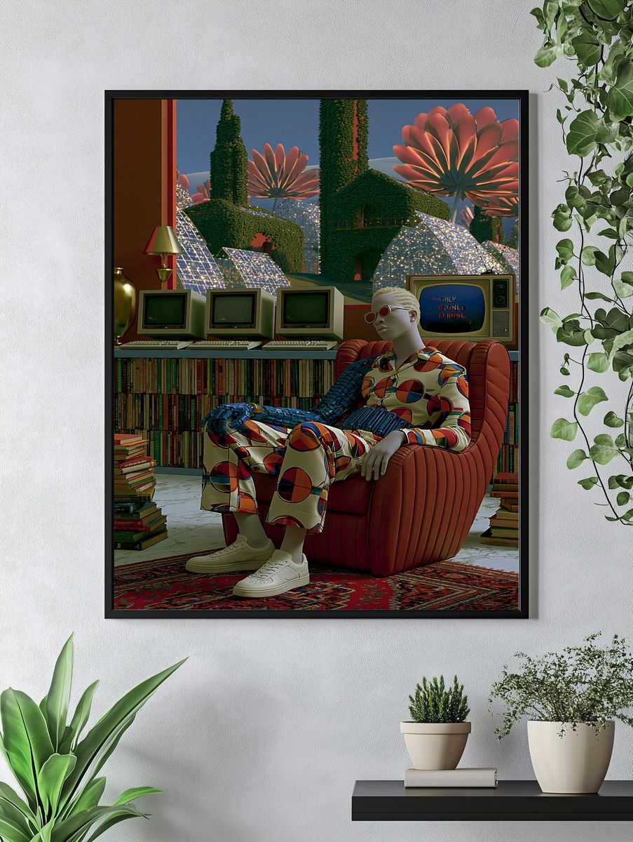 Retro Surreal Clone Room Poster. — room view 4